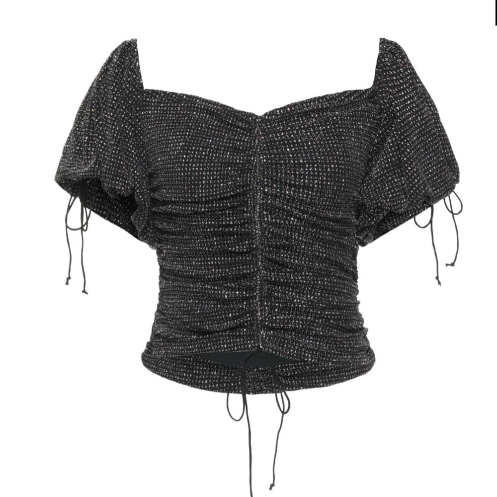 For Love + Lemons Black Sparkle Blouse